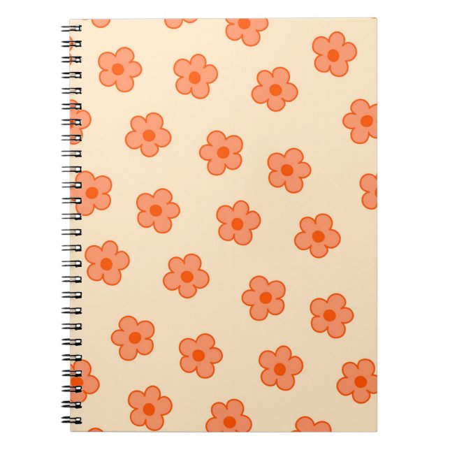 Carnet Fleur Hippie Orange Peach Preppie (Devant)