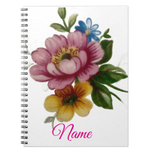 Carnet Fleur inspirée de la porcelaine 