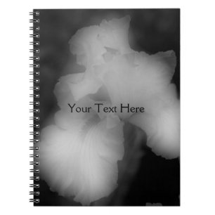 Carnet Fleur Iris Noir Et Blanc