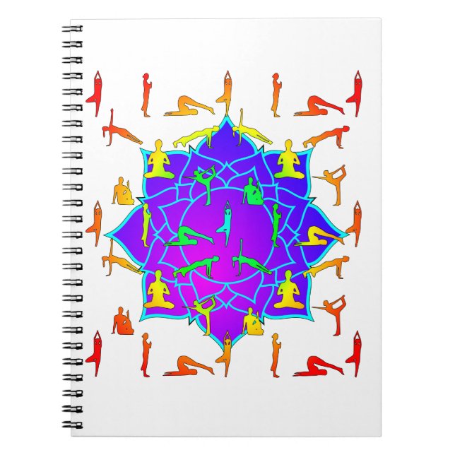 Carnet Fleur Lotus Avec Poireaux De Yoga (Devant)