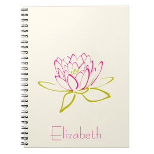 Carnet Fleur Lotus personnalisée / Lys d'eau