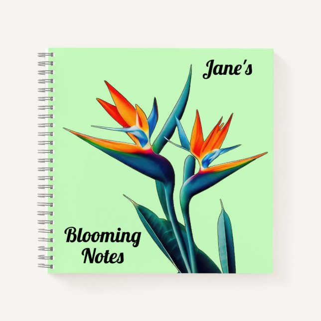 Carnet Fleur Oiseau du Paradis Personnalisé (Devant)
