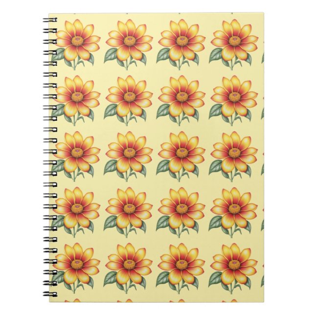 Carnet Fleur orange (Devant)