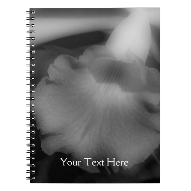 Carnet Fleur Orchidée Noire Et Blanc (Devant)