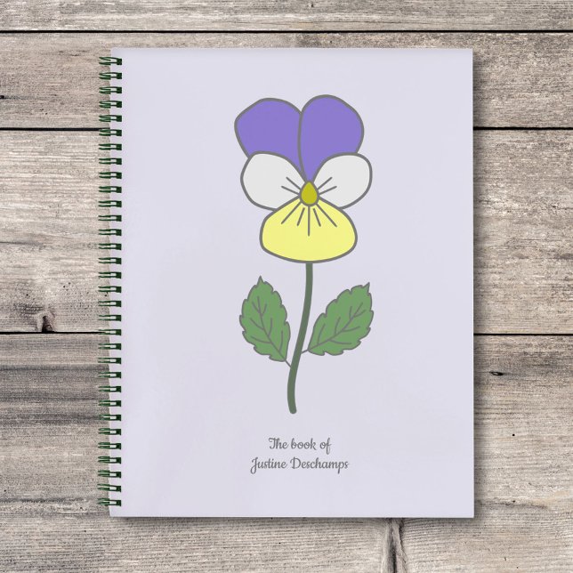 Carnet Fleur pastel botanique sauvage de Pansy (Botanical Wild Pansy Notebook)