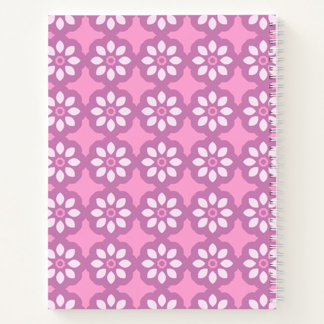 Carnet Fleur Rétro Rose (Dos)
