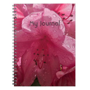 Carnet Fleur rose avec texte