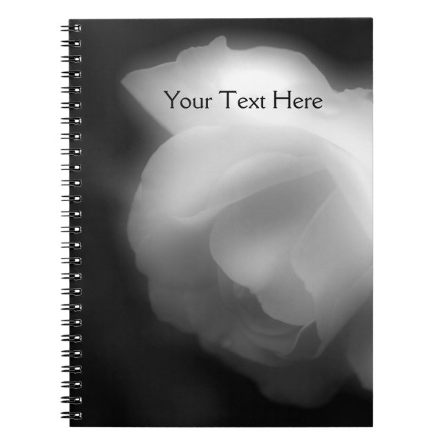 Carnet Fleur Rose Noire Et Blanc (Devant)
