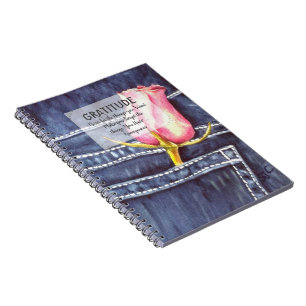 Carnet Fleur rose rose Gratitude