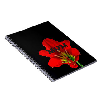 Carnet Fleur rouge maman