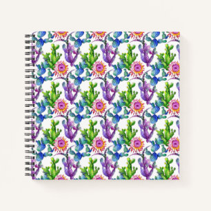 Carnet Fleur sauvage aquarelle Cactus Motif