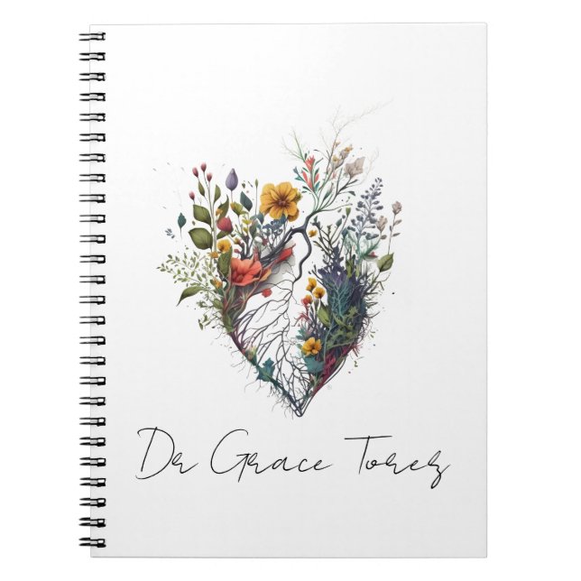 Carnet Fleur sauvage cardiaque anatomique Médicale person (Devant)