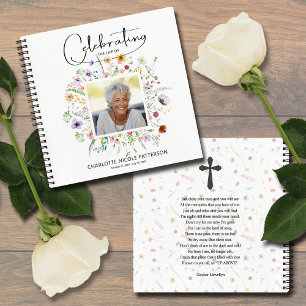Carnet Fleur sauvage Celebration of Life Funeral Guest Bo