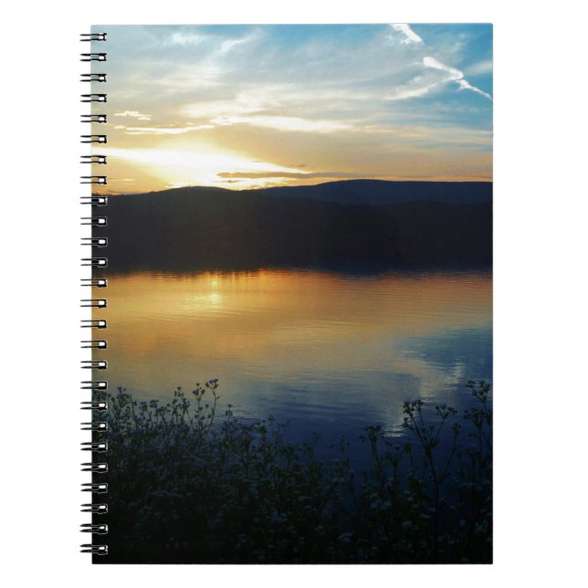 Carnet Fleur sauvage, coucher de soleil bleu (Devant)