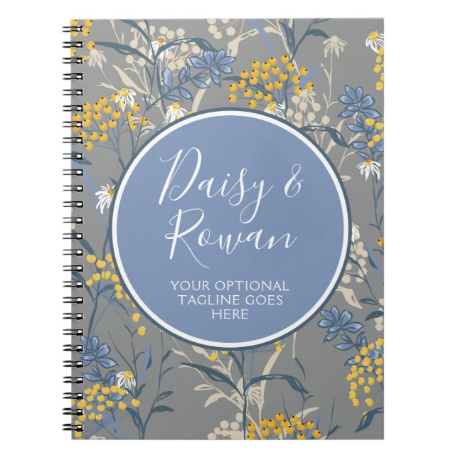 Carnet Fleur sauvage de marguerite et baies de Rowan jaun (Devant)
