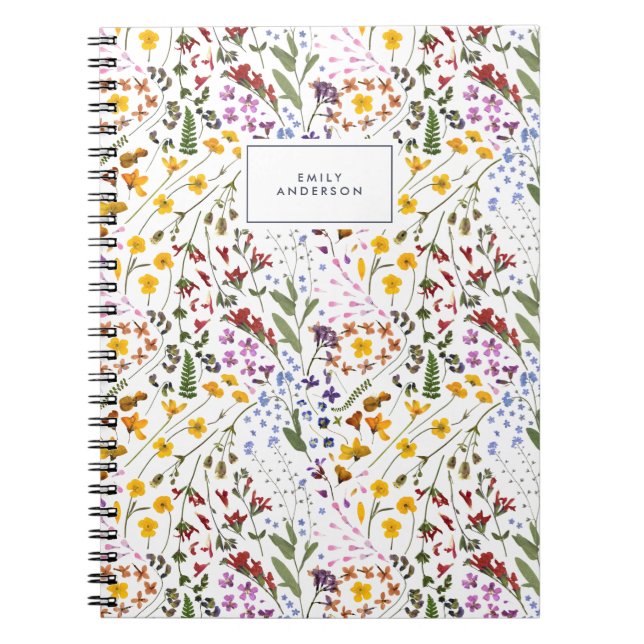 Carnet Fleur sauvage fleurie florale moderne (Devant)