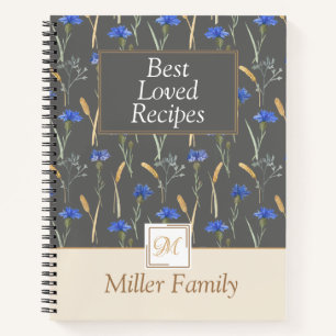 Carnet Fleur sauvage floral gris Mongoram Recette