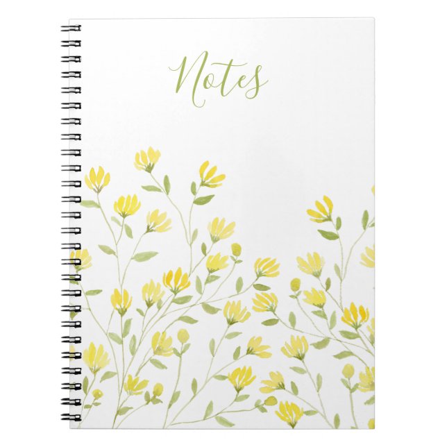 Carnet Fleur sauvage jaune aquarelle (Devant)