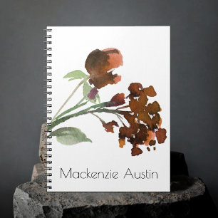 Carnet Fleur sauvage Terracotta Orange Bohemian Custom