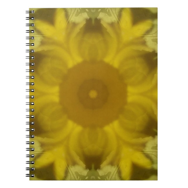 Carnet Fleur soleil éclate dorée (Devant)