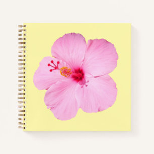 Carnet Fleur tropicale d'hibiscus rose