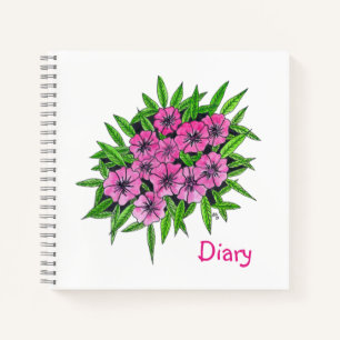 Carnet Fleurs à l'aquarelle rose
