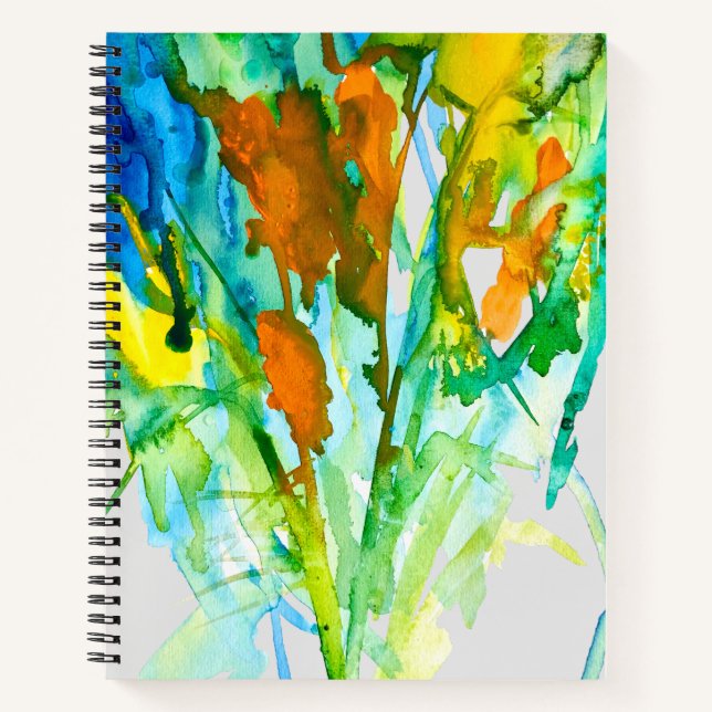 Carnet fleurs Abstraites d'aquarelle fleurie (Devant)