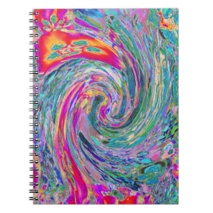 Carnet Fleurs Abstraites Vagues de Couleurs Arc-en-ciel P