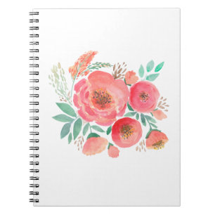 Carnet Fleurs aquarelles, bouquet.