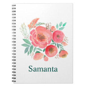 Carnet Fleurs aquarelles, bouquet.
