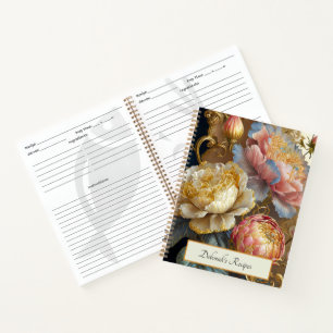 Carnet Fleurs baroques recette personnalisée