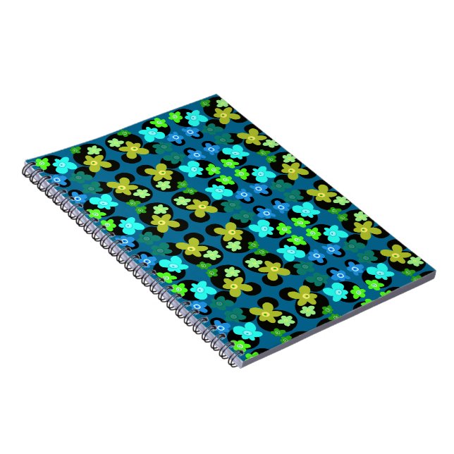 Carnet Fleurs bleues et vertes (Côté Droit)