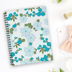 Carnet Fleurs Bleues, Motif Floral, Motif De Fleurs