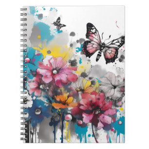 Carnet Fleurs Boho Peinture à l'encre