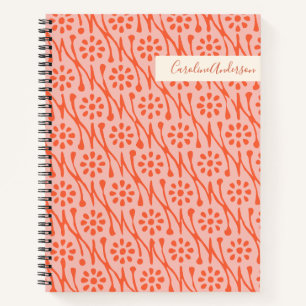 Carnet Fleurs botaniques en rose Personnalisées