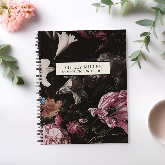 Carnet Fleurs botaniques vintages Composition personnalis (Créateur téléchargé)