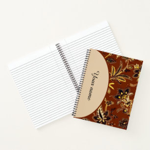 Carnet Fleurs brunes personnalisées