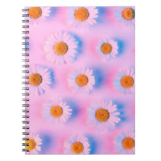 Carnet Fleurs chamomiles à motif néon multicolore