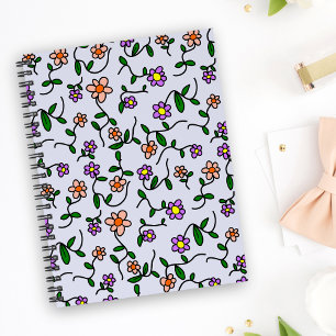 Carnet Fleurs Colorées, Motif Floral, Verdure, Boho