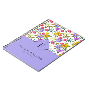 Carnet Fleurs colorées violet arrière - plan