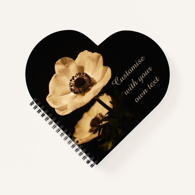 Carnet Fleurs d'anémone élégantes personnalisées (Devant)