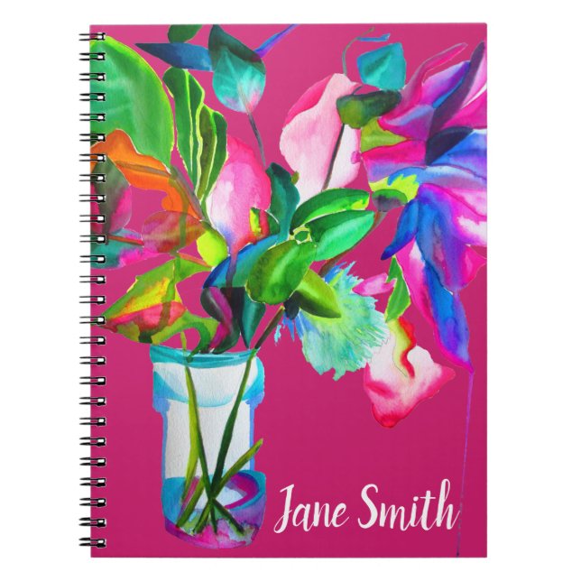 Carnet Fleurs d'art aquarelle florales modernes (Devant)