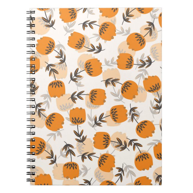 Carnet Fleurs d'art populaire style scandinave (Devant)