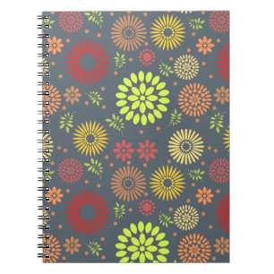 Carnet Fleurs d'automne colorées dans des tons chauds