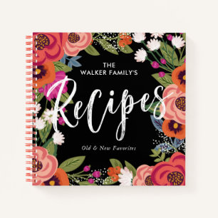 Carnet Fleurs de Boho colorées Recettes de script de bros