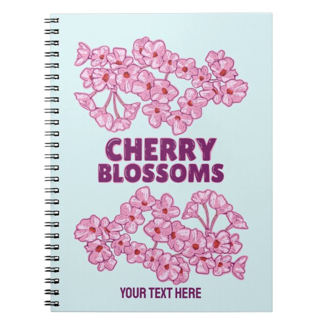 Carnet Fleurs de cerisiers roses (Devant)