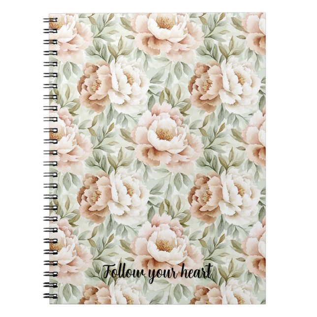 Carnet Fleurs de crème de cacao rose (Devant)