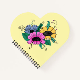 Carnet Fleurs de dessin colorées