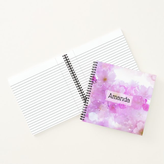 Carnet Fleurs de fleurs de cerisier rose (Intérieur)