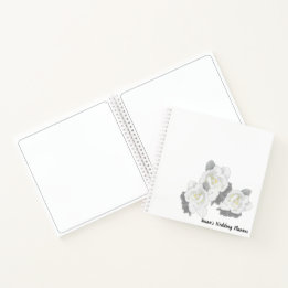 Carnet Fleurs de Gardenia blanches sur blanc